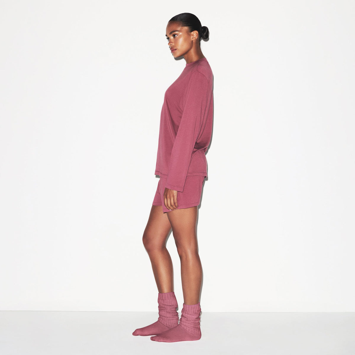 BOYFRIEND LONG SLEEVE T-SHIRT | BEET