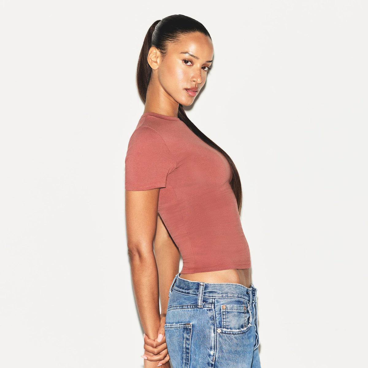 COTTON JERSEY T-SHIRT | REDWOOD