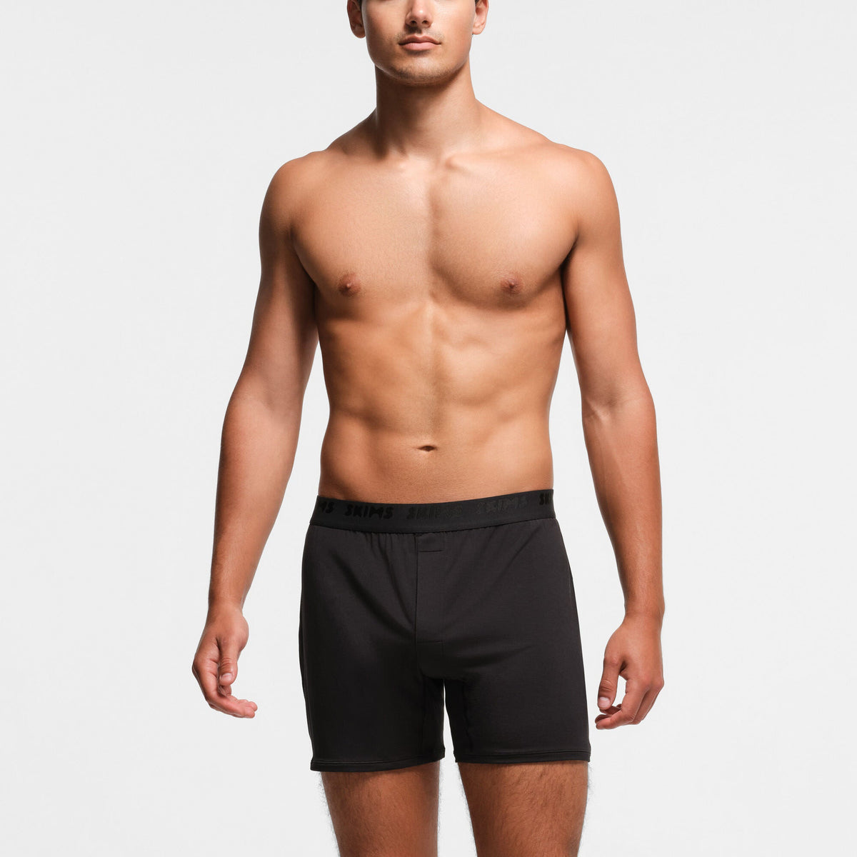 SKIMS STRETCH MENS KNIT BOXER | OBSIDIAN