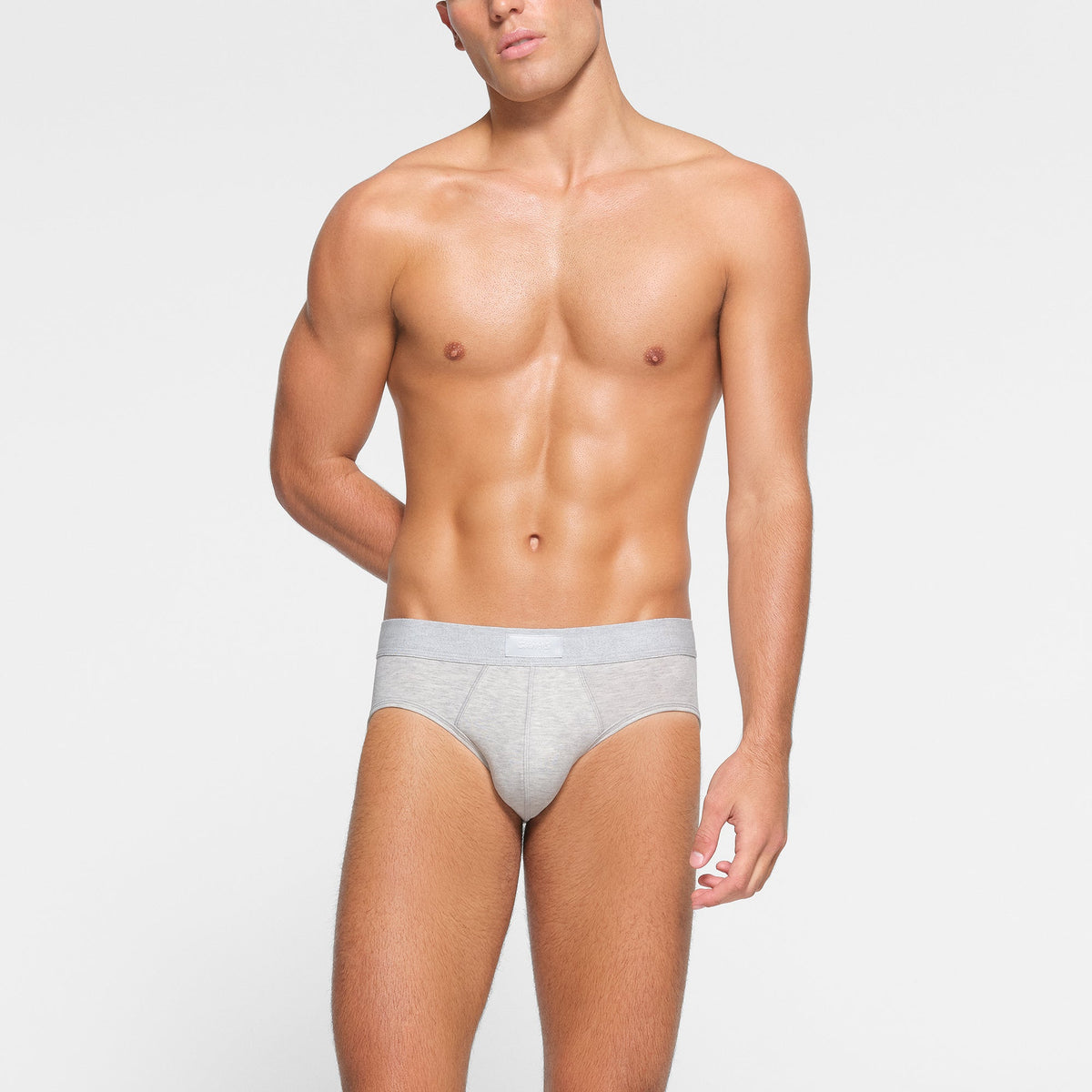 SKIMS COTTON MENS BRIEF | LIGHT HEATHER GREY