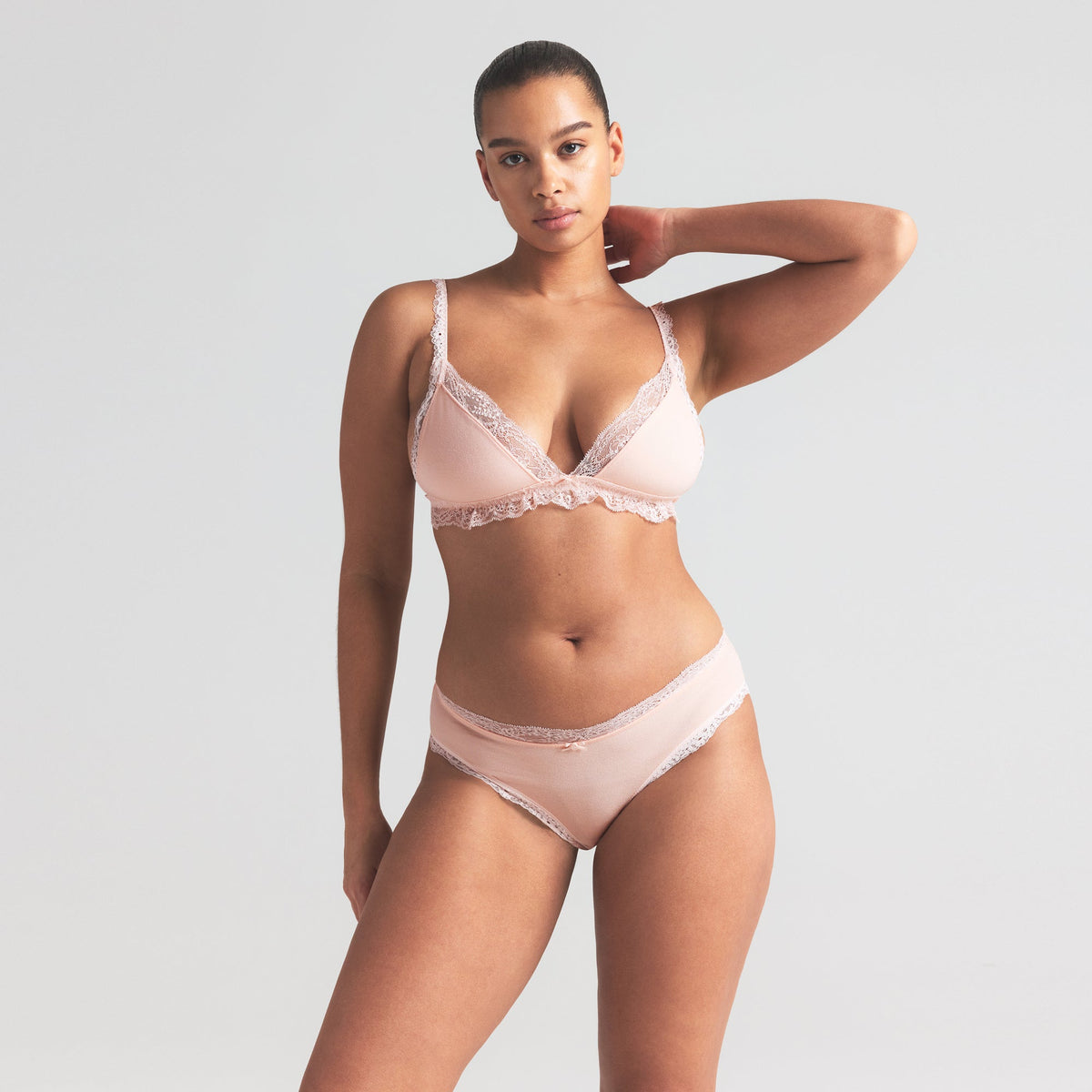 COTTON JERSEY LACE BRIEF | PRIMROSE