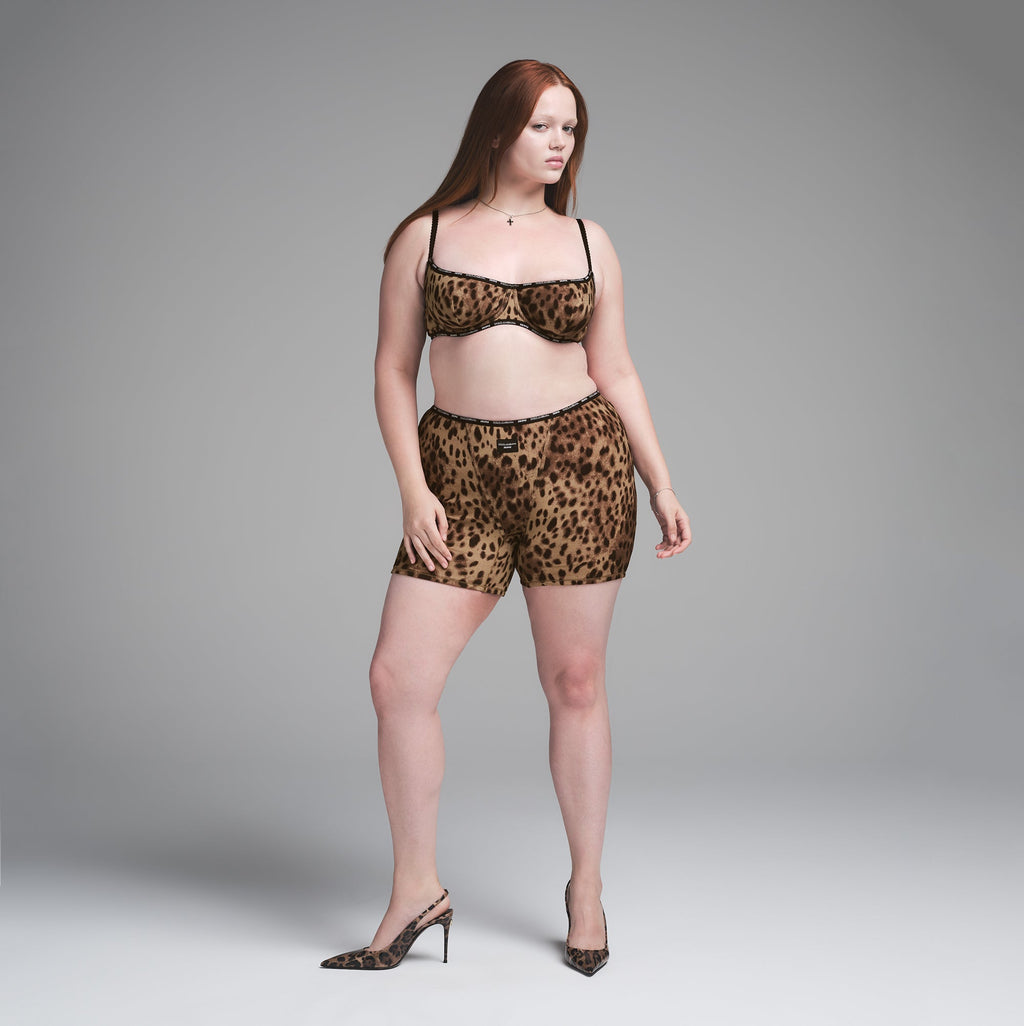 DOLCE&GABBANA X SKIMS COTTON RIB BOXER | LEOPARD