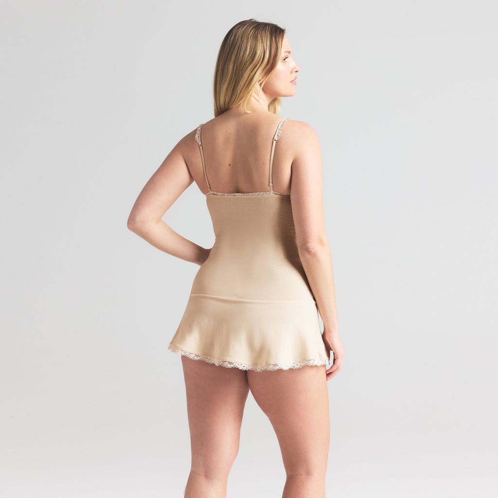 COTTON JERSEY LACE SLIP DRESS | BUTTER