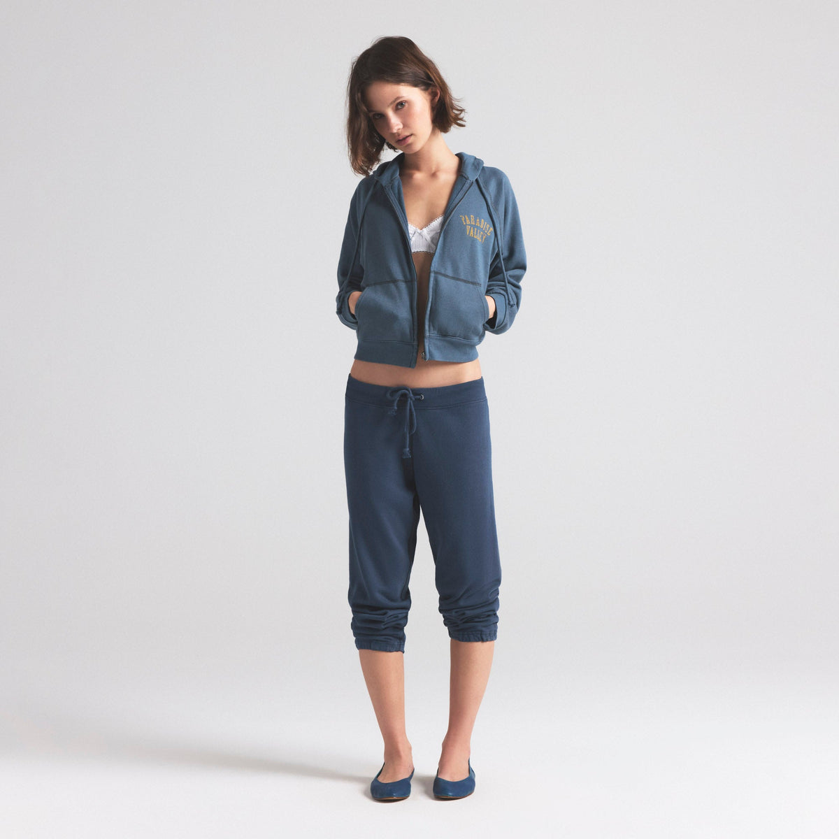 LIGHTWEIGHT FLEECE SHRUNKEN JOGGER | WASHED NAVY