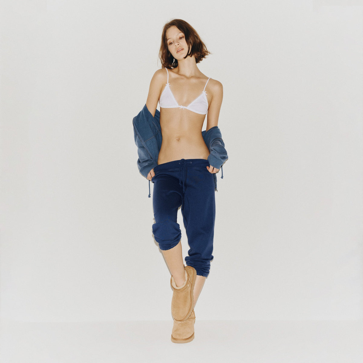 LIGHTWEIGHT FLEECE SHRUNKEN JOGGER | WASHED NAVY