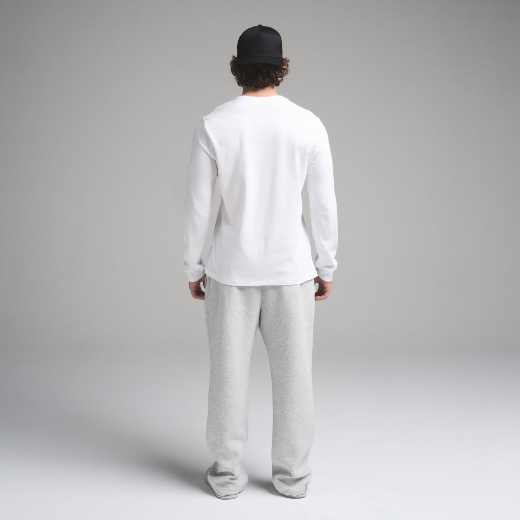 SKIMS COTTON MENS CLASSIC LONG SLEEVE T-SHIRT | CHALK