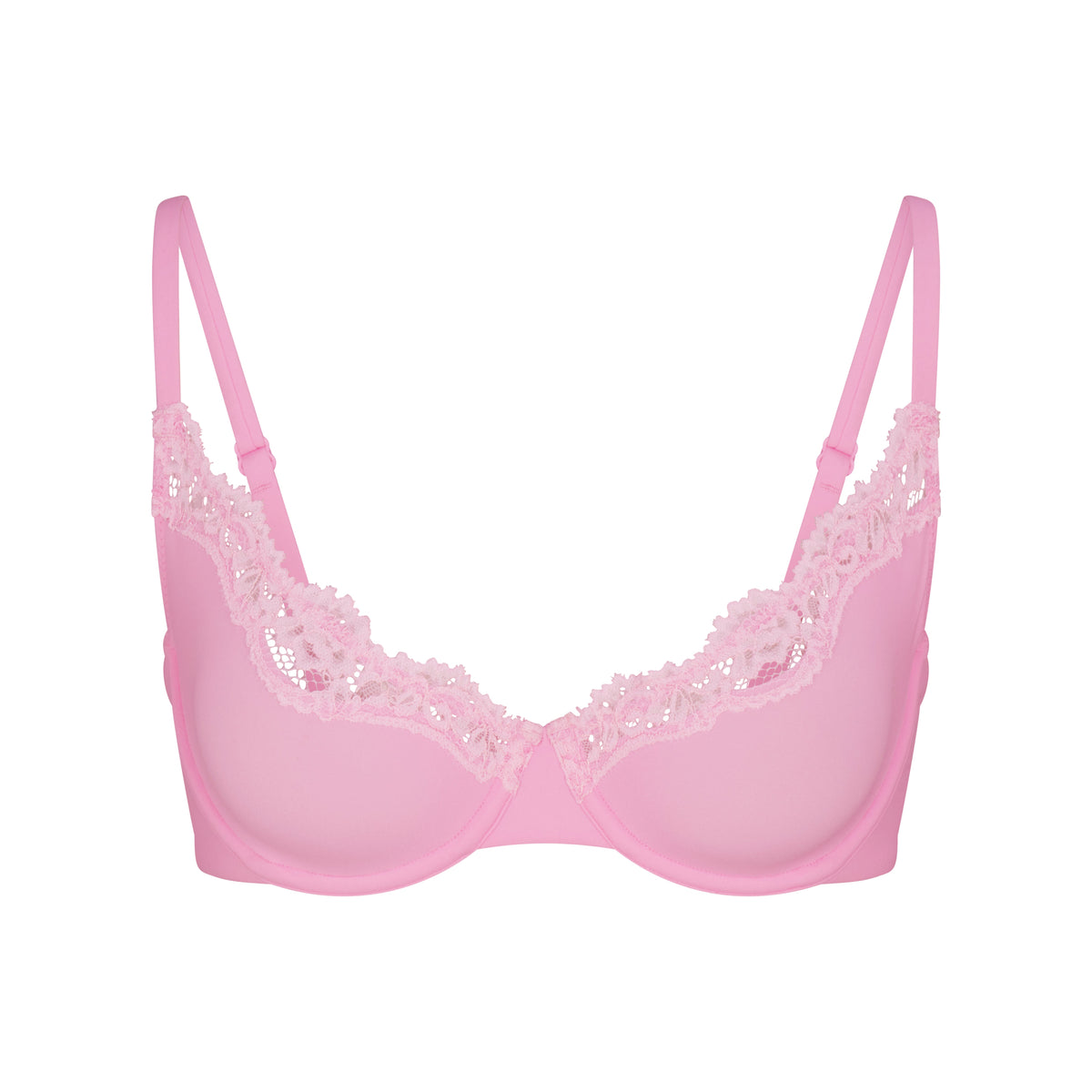 FITS EVERYBODY LACE UNLINED SCOOP BRA | BUBBLEGUM TONAL