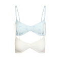 FITS EVERYBODY PICOT SKIMPY SCOOP BRALETTE 2-PACK | MARBLE AND CLOUD BOW PRINT