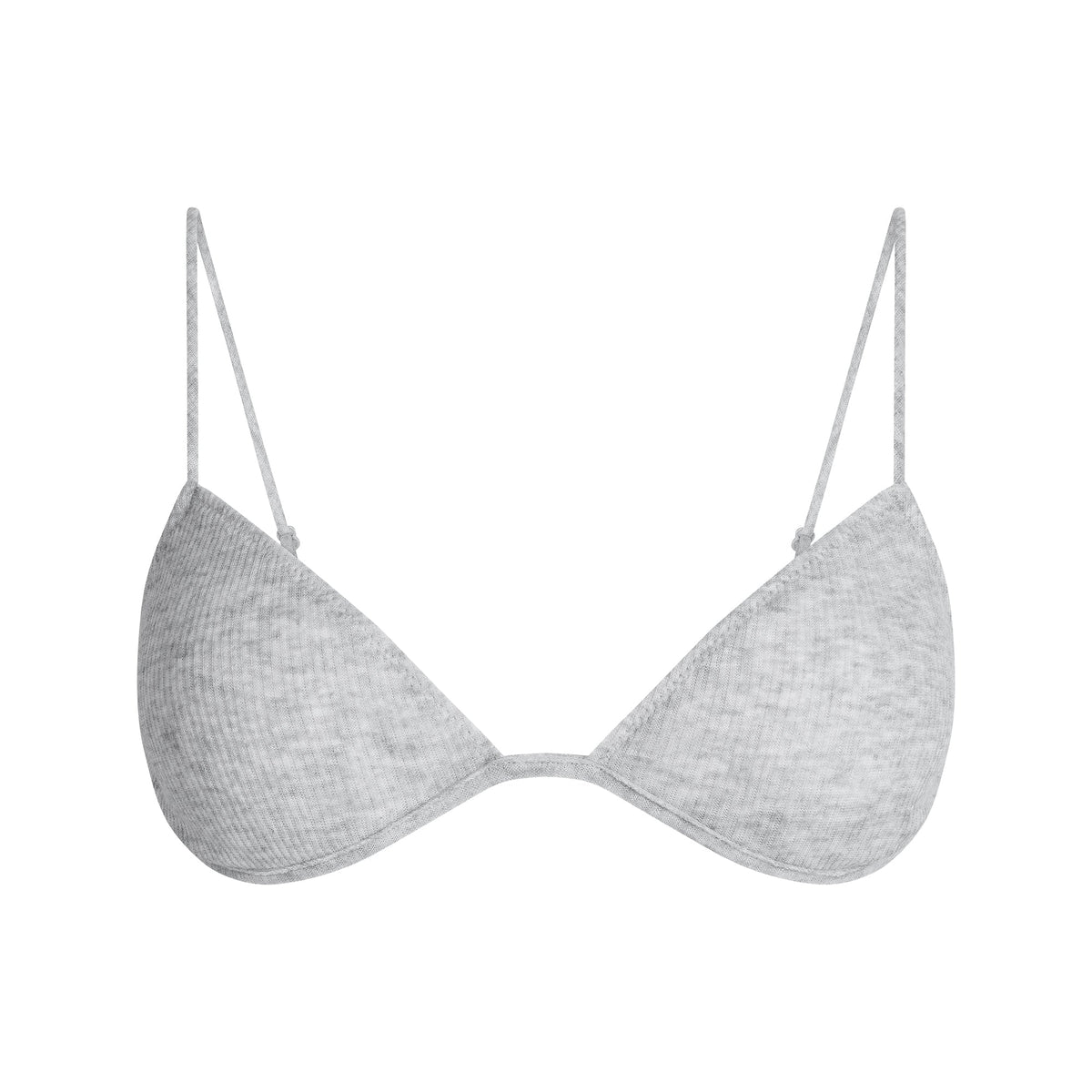 SHEER RIB SKIMPY TRIANGLE BRALETTE | LIGHT HEATHER GREY