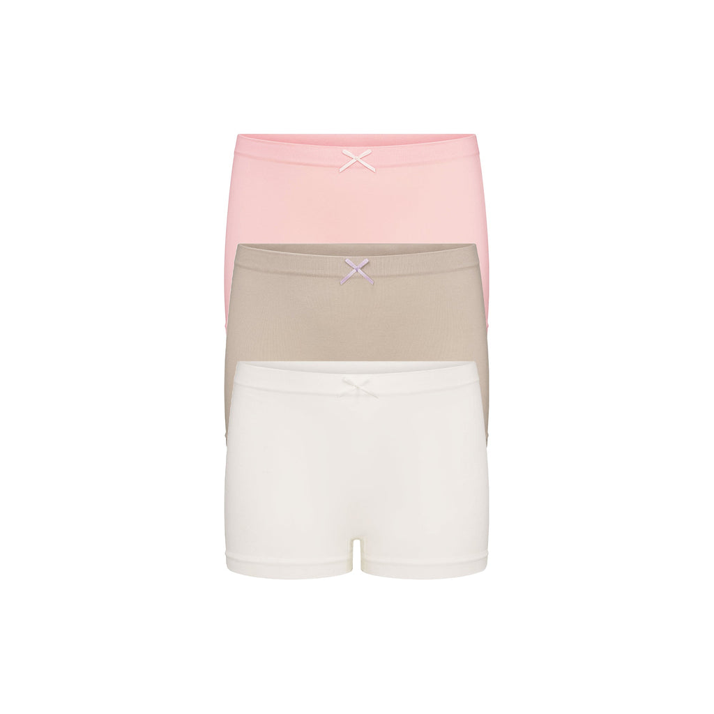 COTTON SEAMLESS JUNIORS BOY SHORT 3-PACK | BALLET STONE MULTI