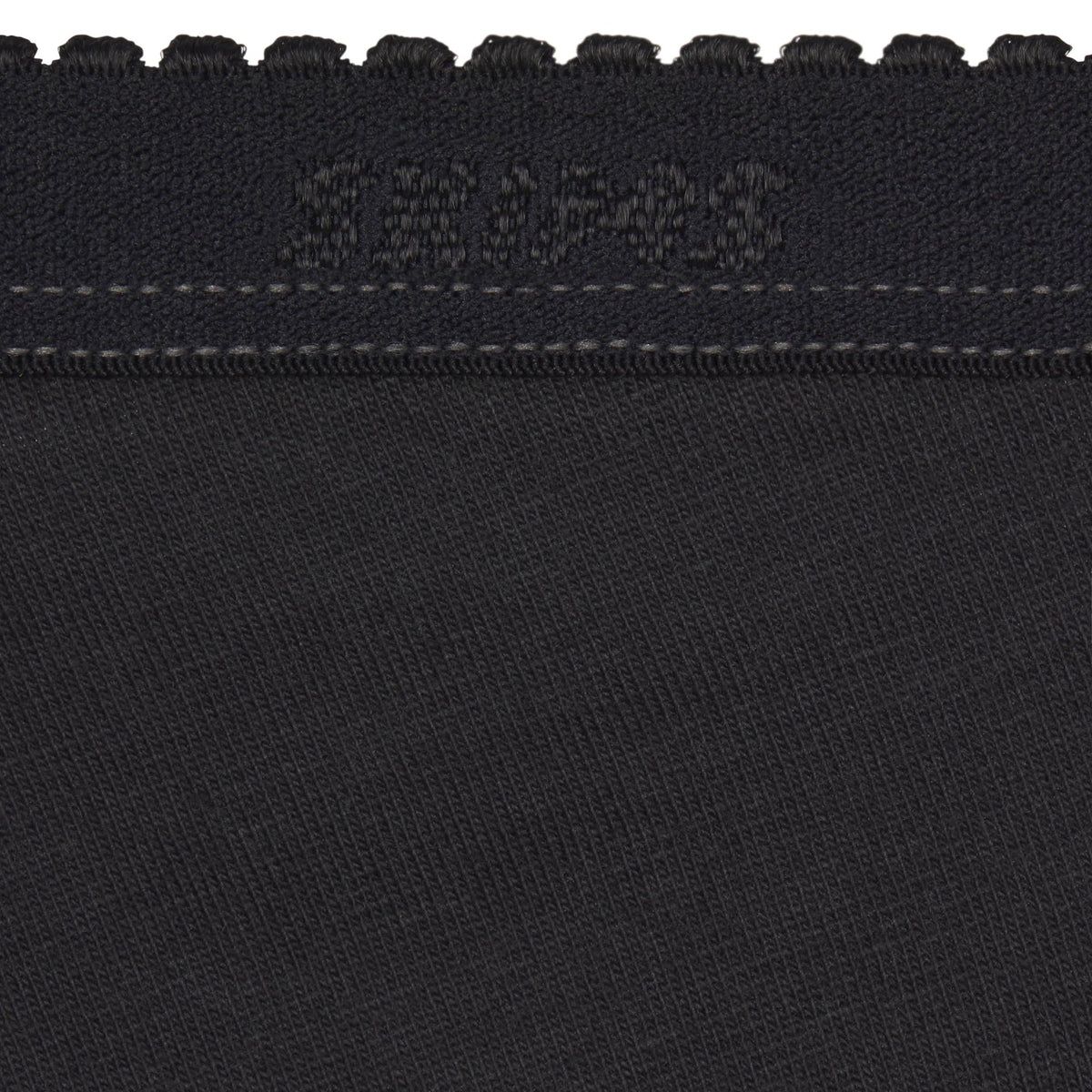 LIGHTWEIGHT COTTON LOGO PICOT HIPSTER | SOOT