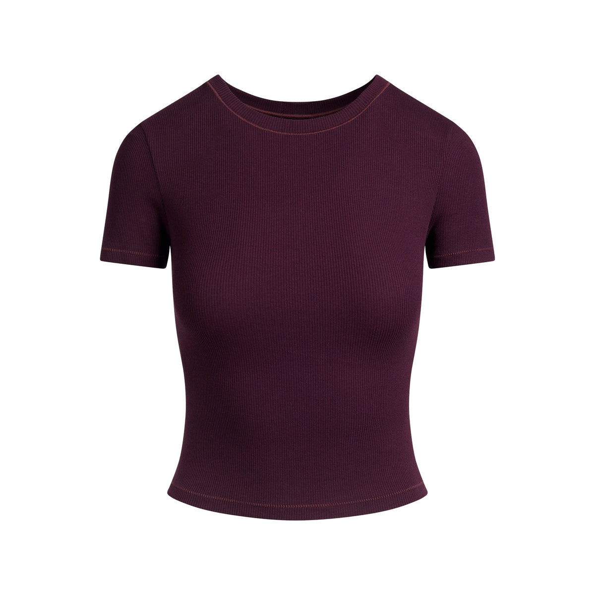COTTON RIB T-SHIRT | CURRANT