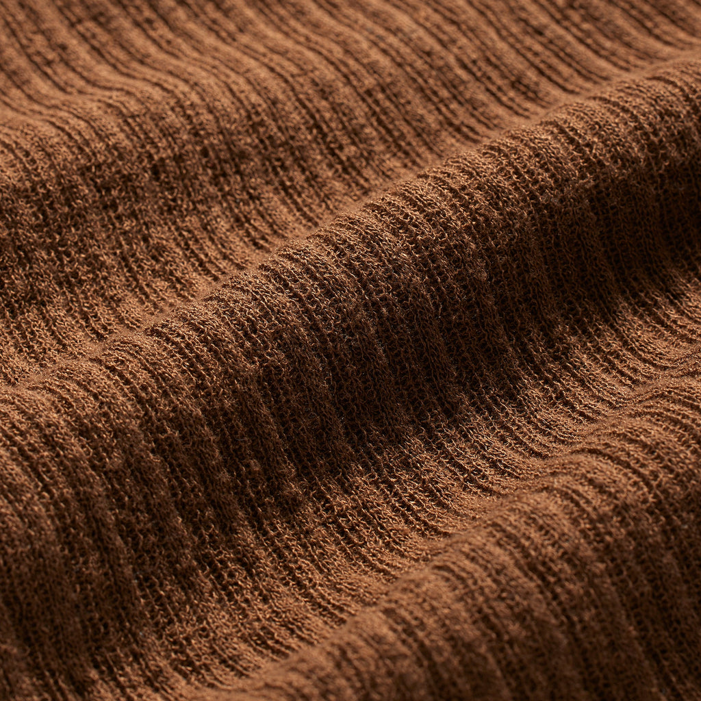 SHEER KNIT MOCK NECK TUNIC | BISON