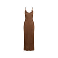 SHEER KNIT LONG CAMI DRESS | BISON