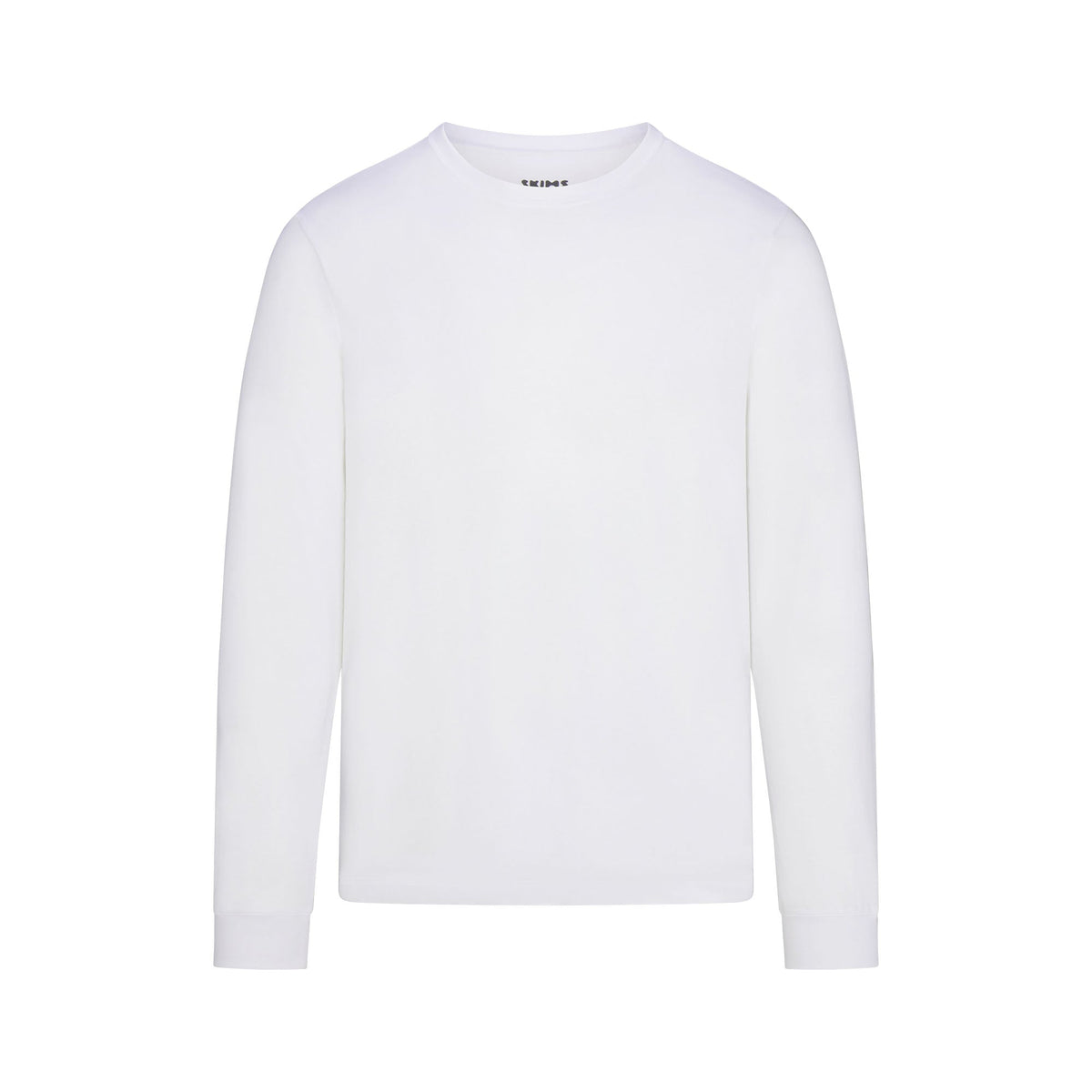 SKIMS COTTON MENS CLASSIC LONG SLEEVE T-SHIRT | CHALK