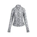 CLING MATTE LONG SLEEVE BUTTON UP | CHROME SNAKESKIN PRINT