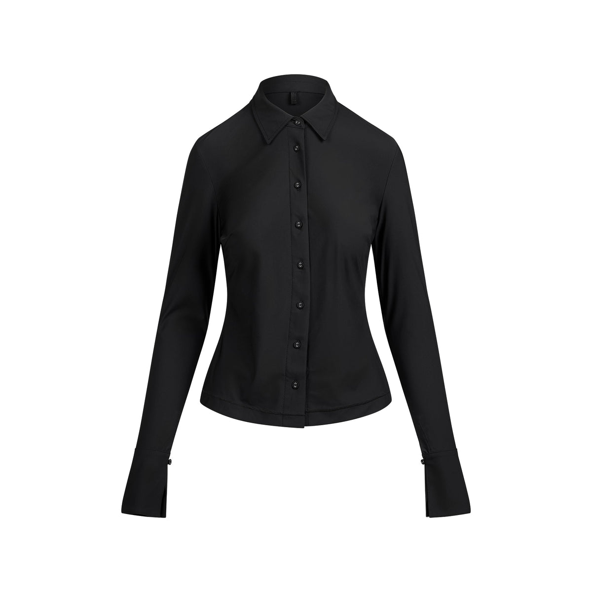 CLING MATTE LONG SLEEVE BUTTON UP | OBSIDIAN