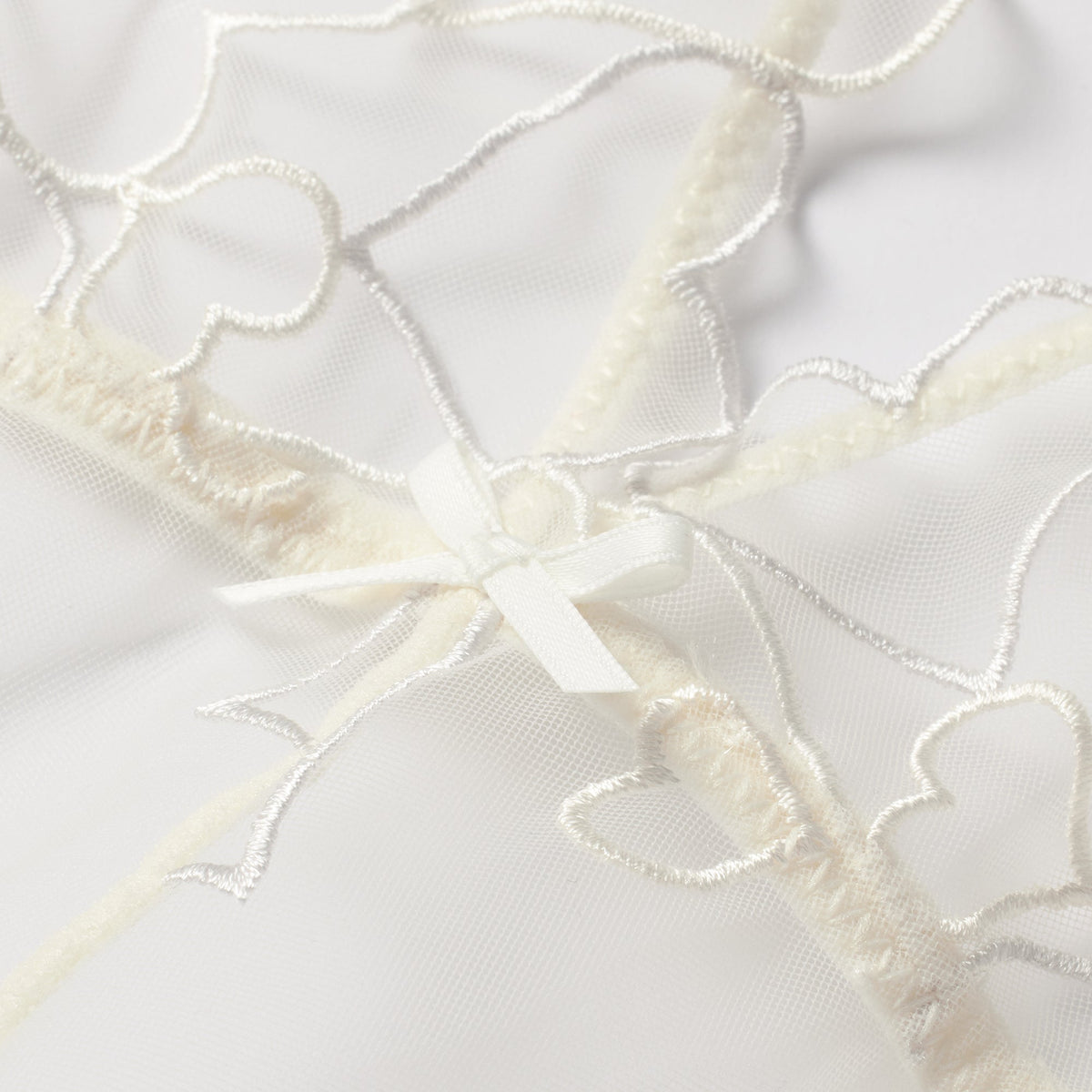 EMBROIDERED TULLE TEDDY | MARBLE