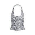 CLING MATTE HALTER TOP | CHROME SNAKESKIN PRINT