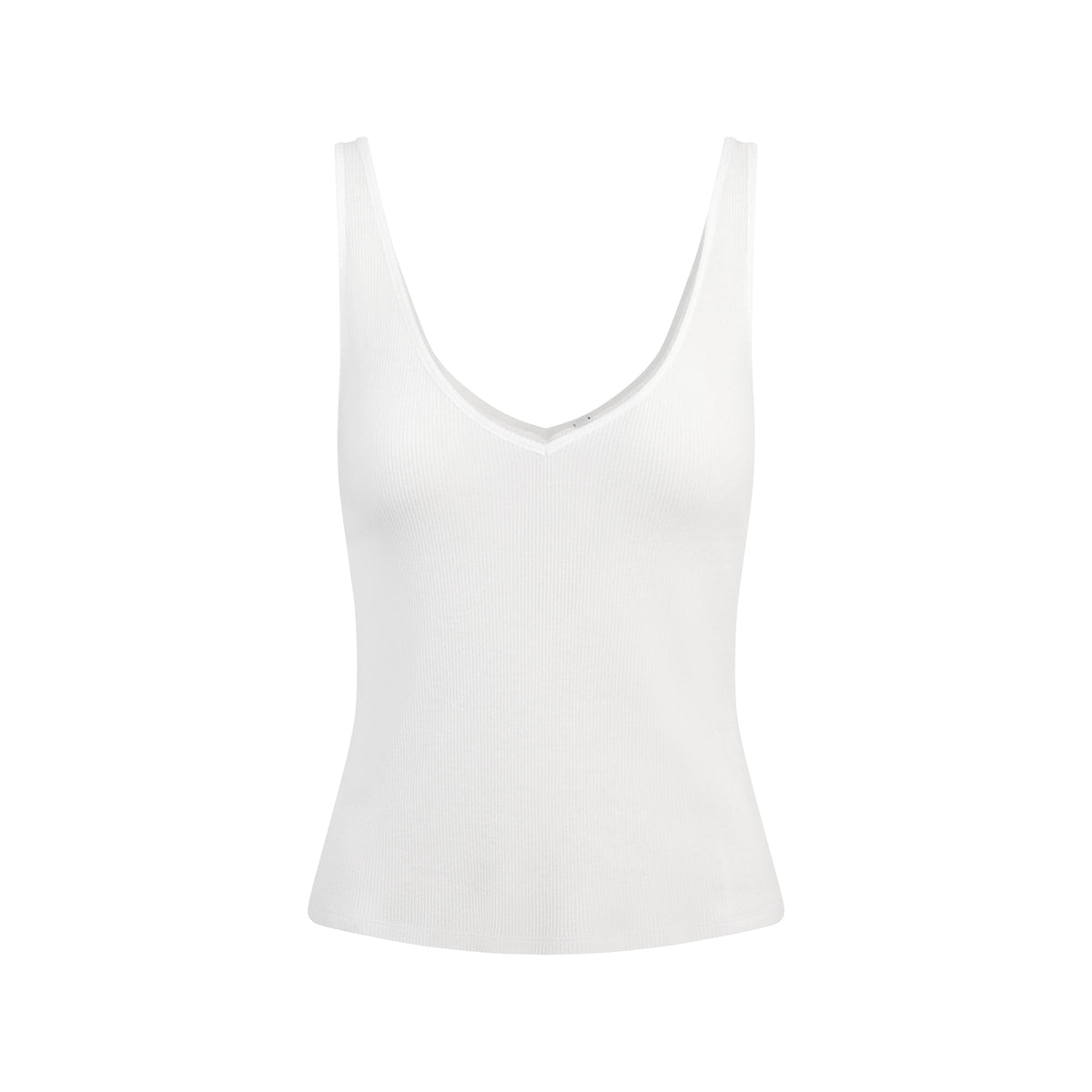 SHEER RIB V NECK TANK | SNOW