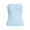 COTTON JERSEY TUBE TOP | POWDER BLUE MICRO FLORAL