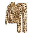 SKIMS SLEEP LONG SLEEVE BUTTON UP SET | BRONZE TIGER PRINT