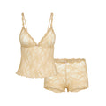 STRETCH LACE TRIANGLE CAMI AND SHORT SET | DELTA
