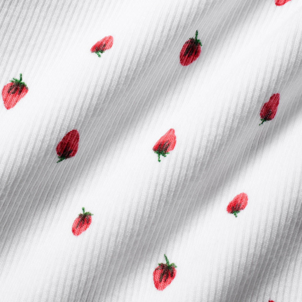 COTTON RIB T-SHIRT | SNOW STRAWBERRY PRINT