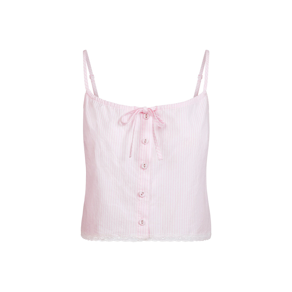 COTTON POPLIN SLEEP CAMI | CHERRY BLOSSOM STRIPE