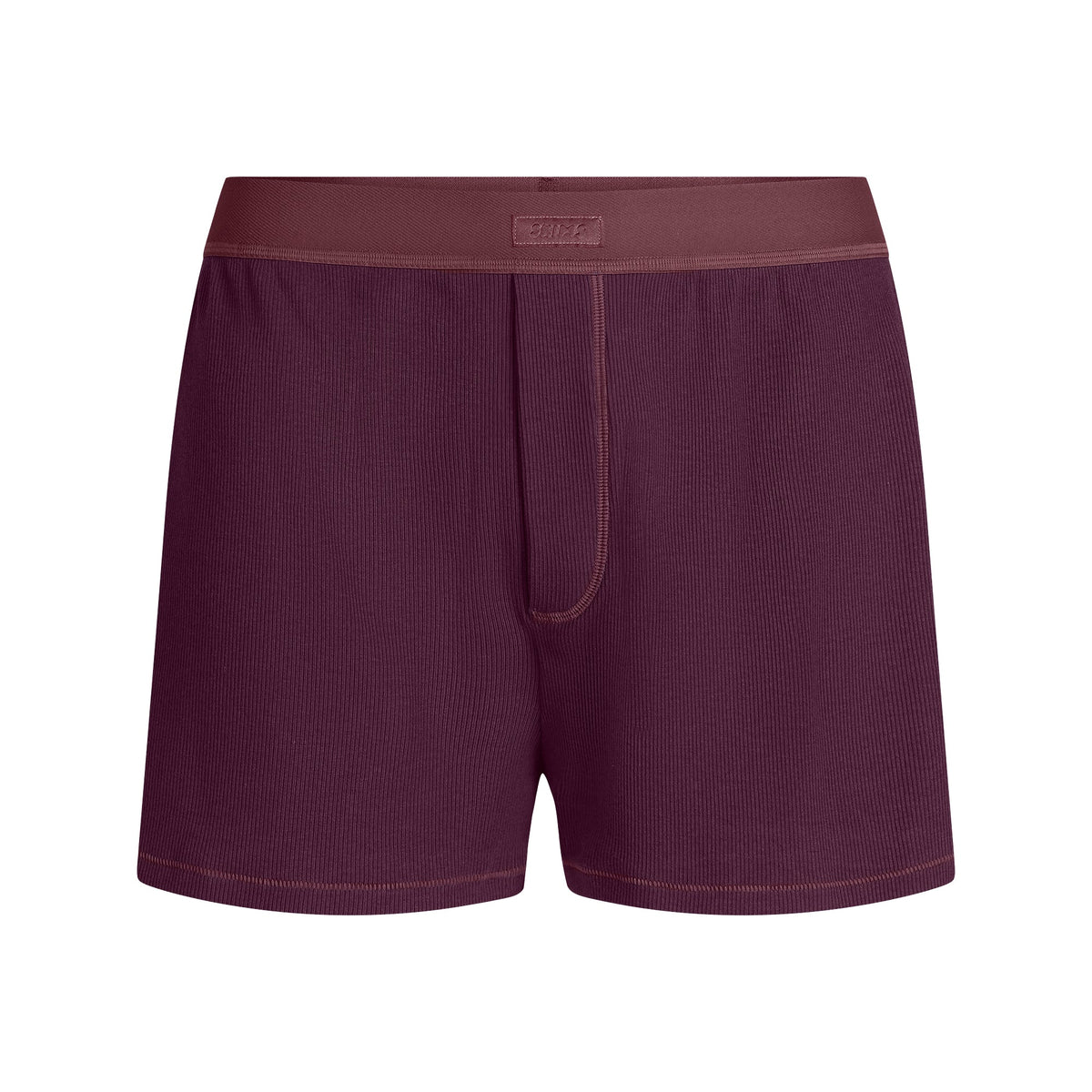 COTTON RIB LOOSE BOXER | CURRANT
