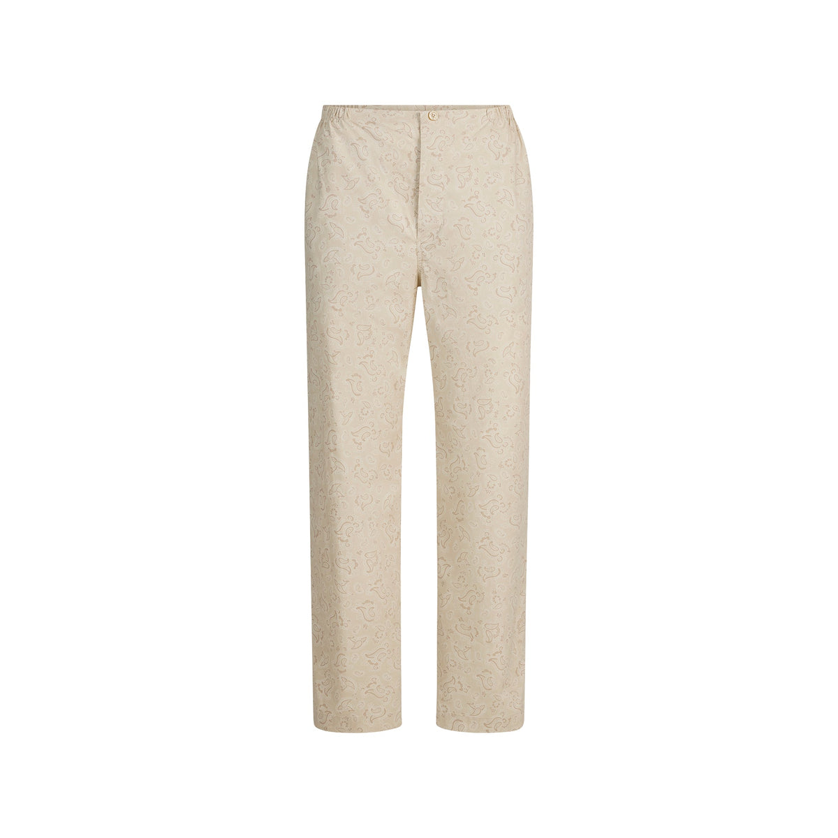 COTTON POPLIN MENS LONG SLEEP SET | TAN PAISLEY PRINT