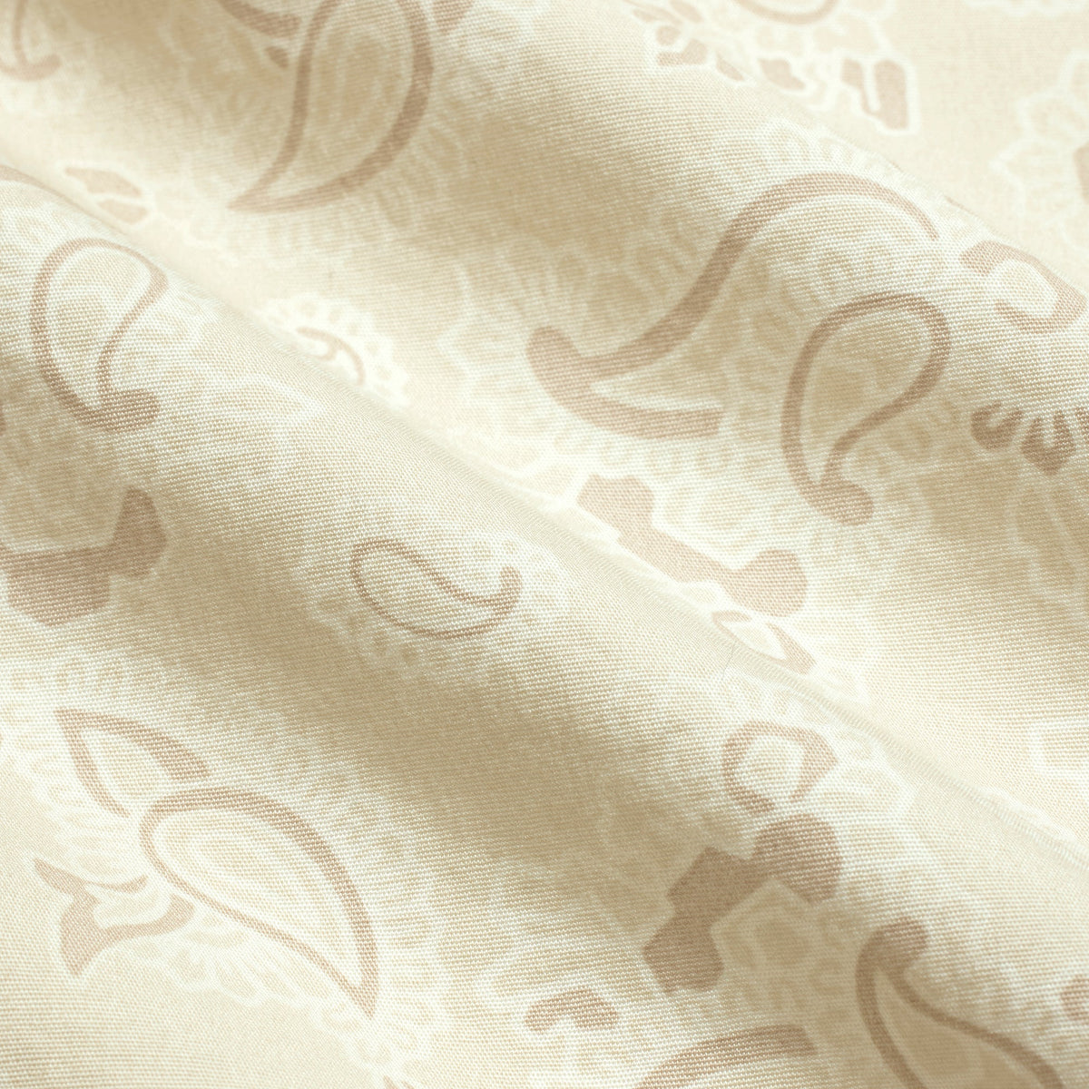 COTTON POPLIN MENS LONG SLEEP SET | TAN PAISLEY PRINT