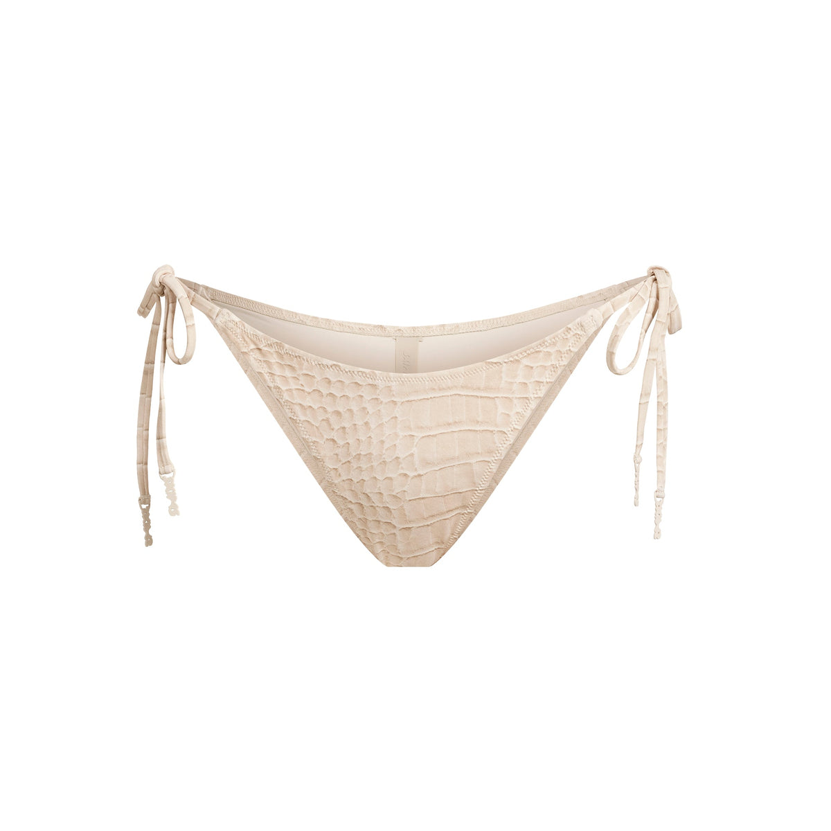 SIGNATURE SWIM DIPPED TIE BIKINI BOTTOM | EGRET CROCODILE PRINT