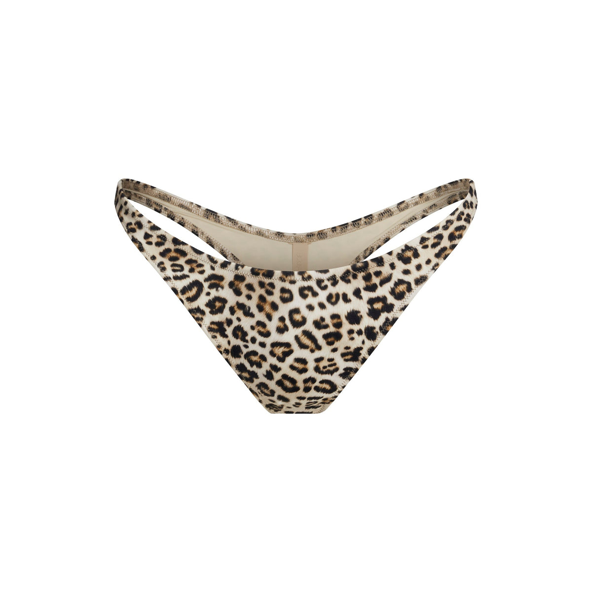SIGNATURE SWIM THONG BIKINI BOTTOM | CHAMPAGNE LEOPARD PRINT