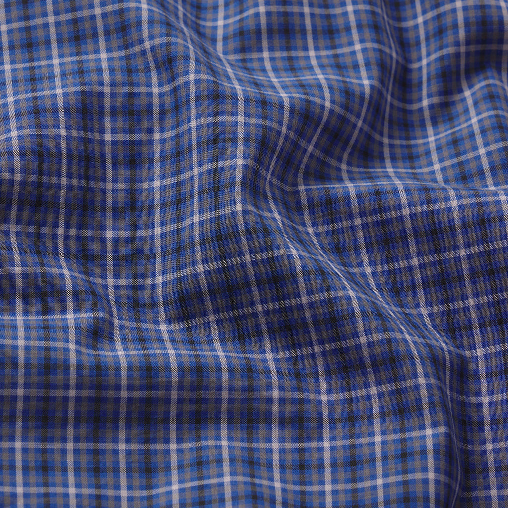 COTTON POPLIN MENS LOGO BAND BOXER | NAVY CHECK
