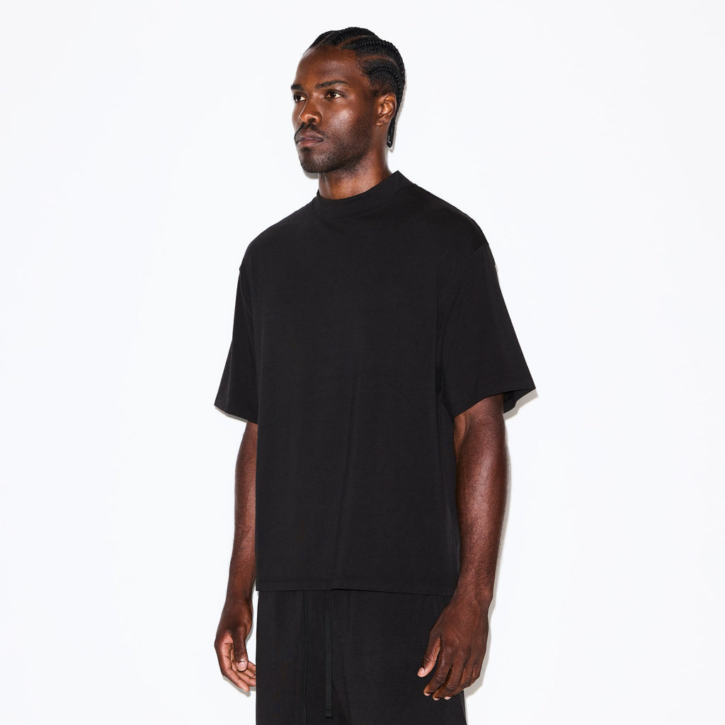 JERSEY LOUNGE MENS BOXY MOCK NECK | OBSIDIAN