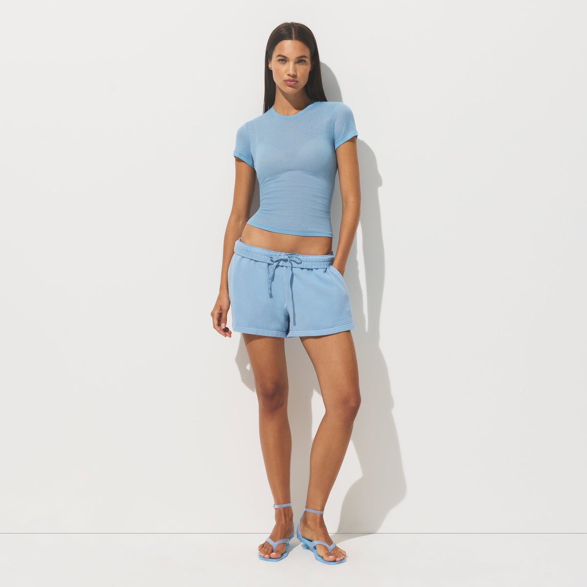 SHEER RIB T-SHIRT | BLUE BELL