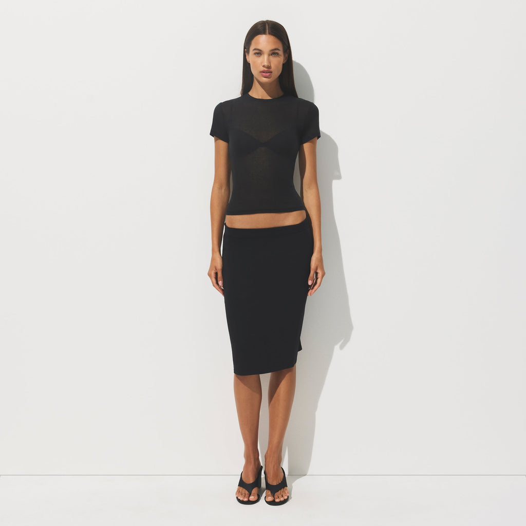 SHEER RIB T-SHIRT | SOOT