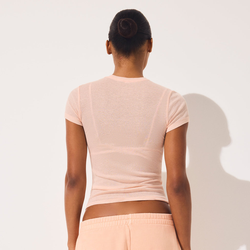 SHEER RIB T-SHIRT | VILLA