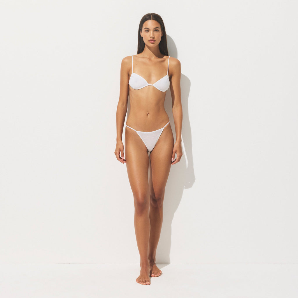 SHEER COTTON STRING THONG | SNOW