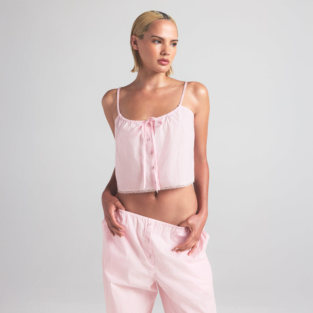 COTTON POPLIN SLEEP CAMI | CHERRY BLOSSOM STRIPE