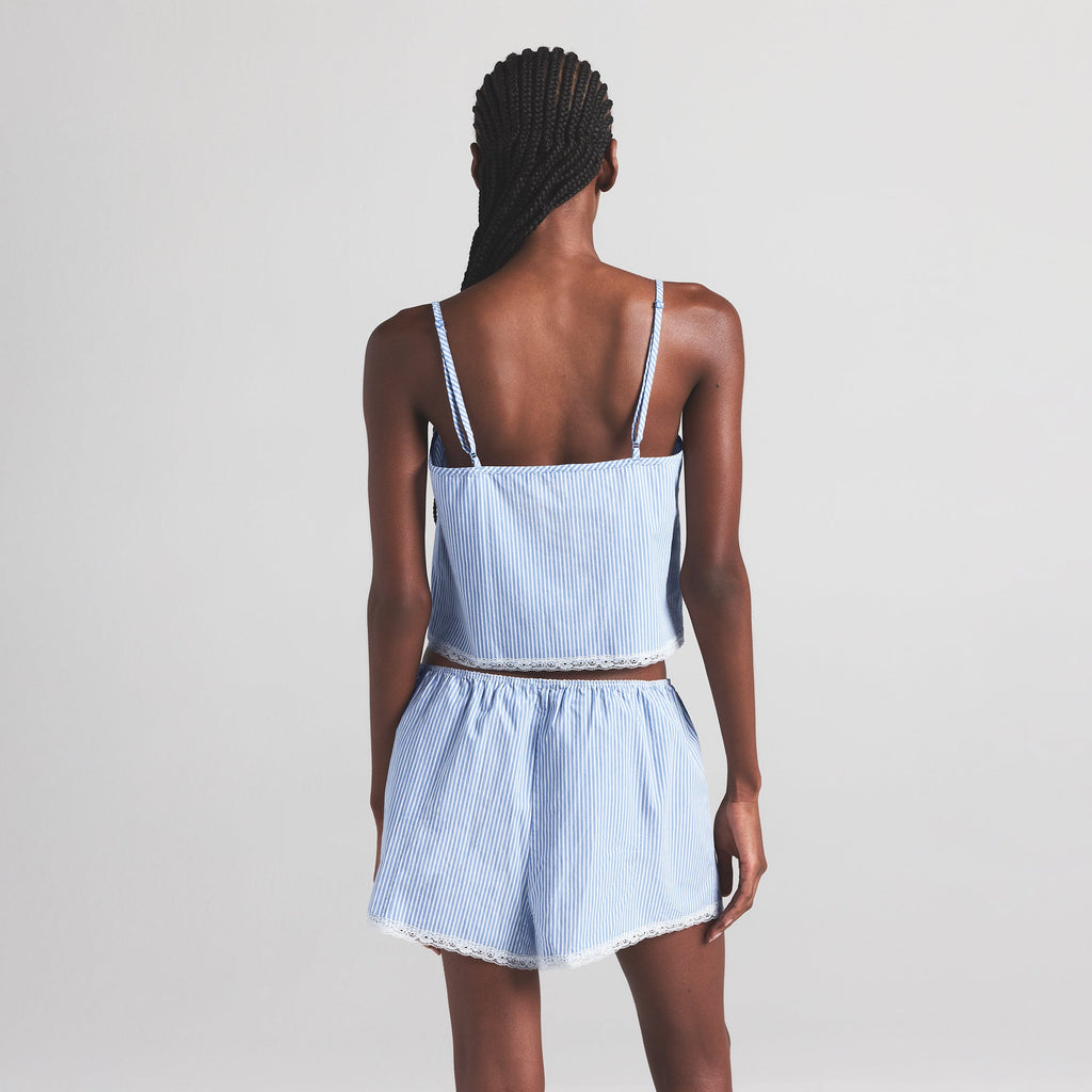 COTTON POPLIN SLEEP CAMI | CADET STRIPE