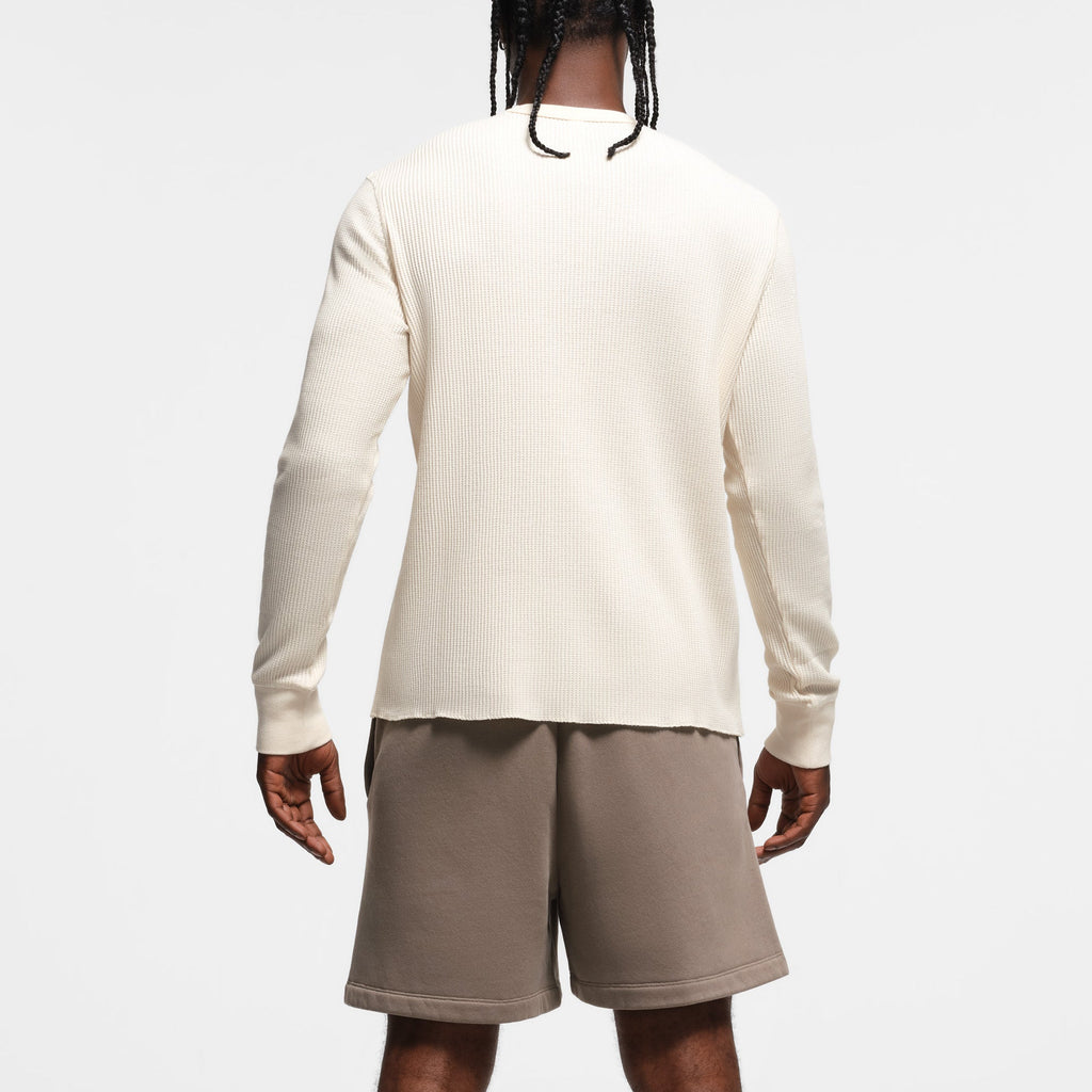 WAFFLE MENS LONG SLEEVE T-SHIRT | ECRU