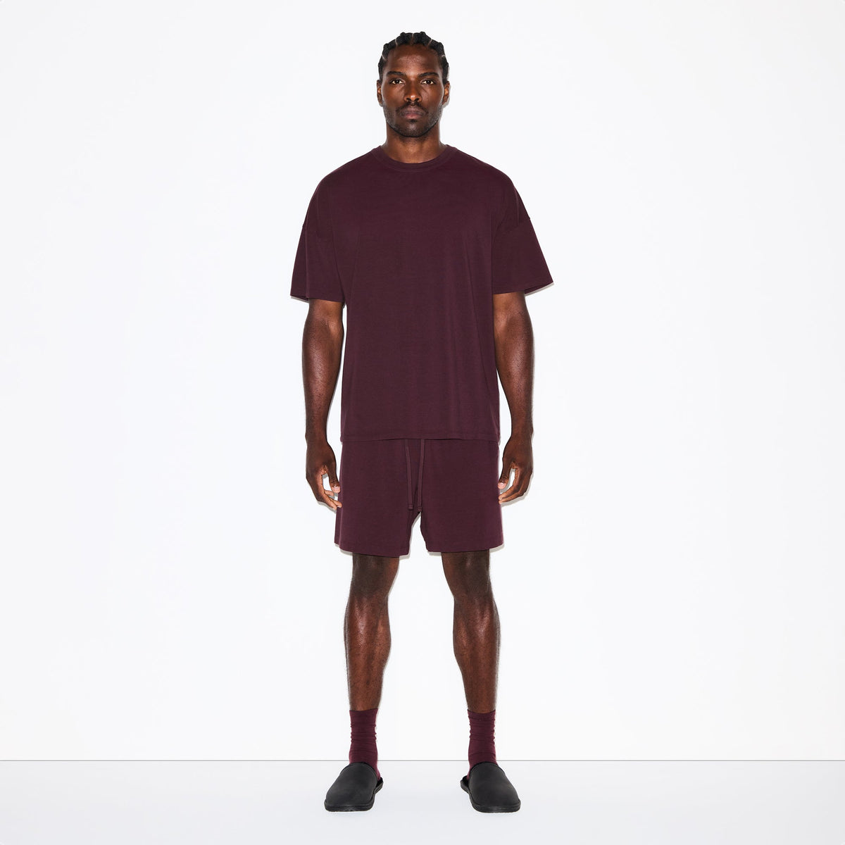 JERSEY LOUNGE MENS OVERSIZED T-SHIRT | CURRANT