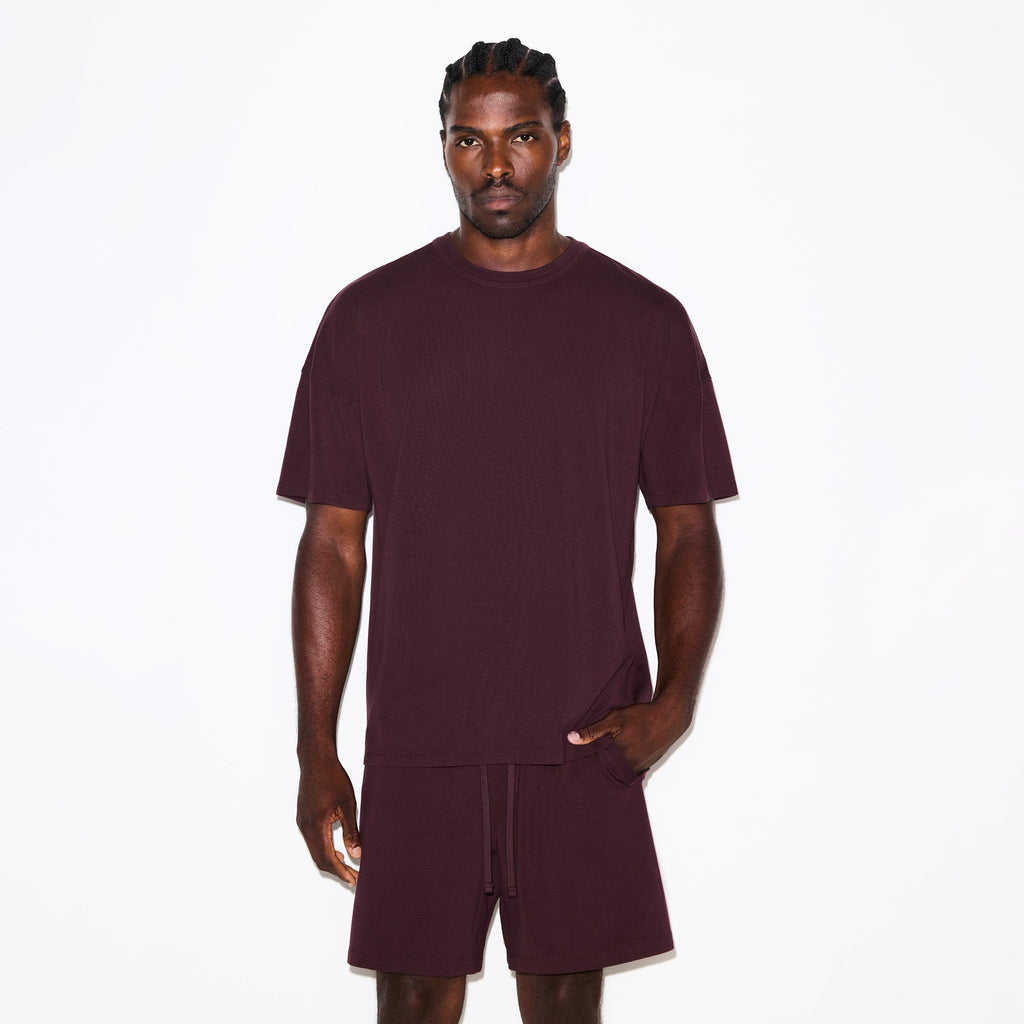 JERSEY LOUNGE MENS OVERSIZED T-SHIRT | CURRANT
