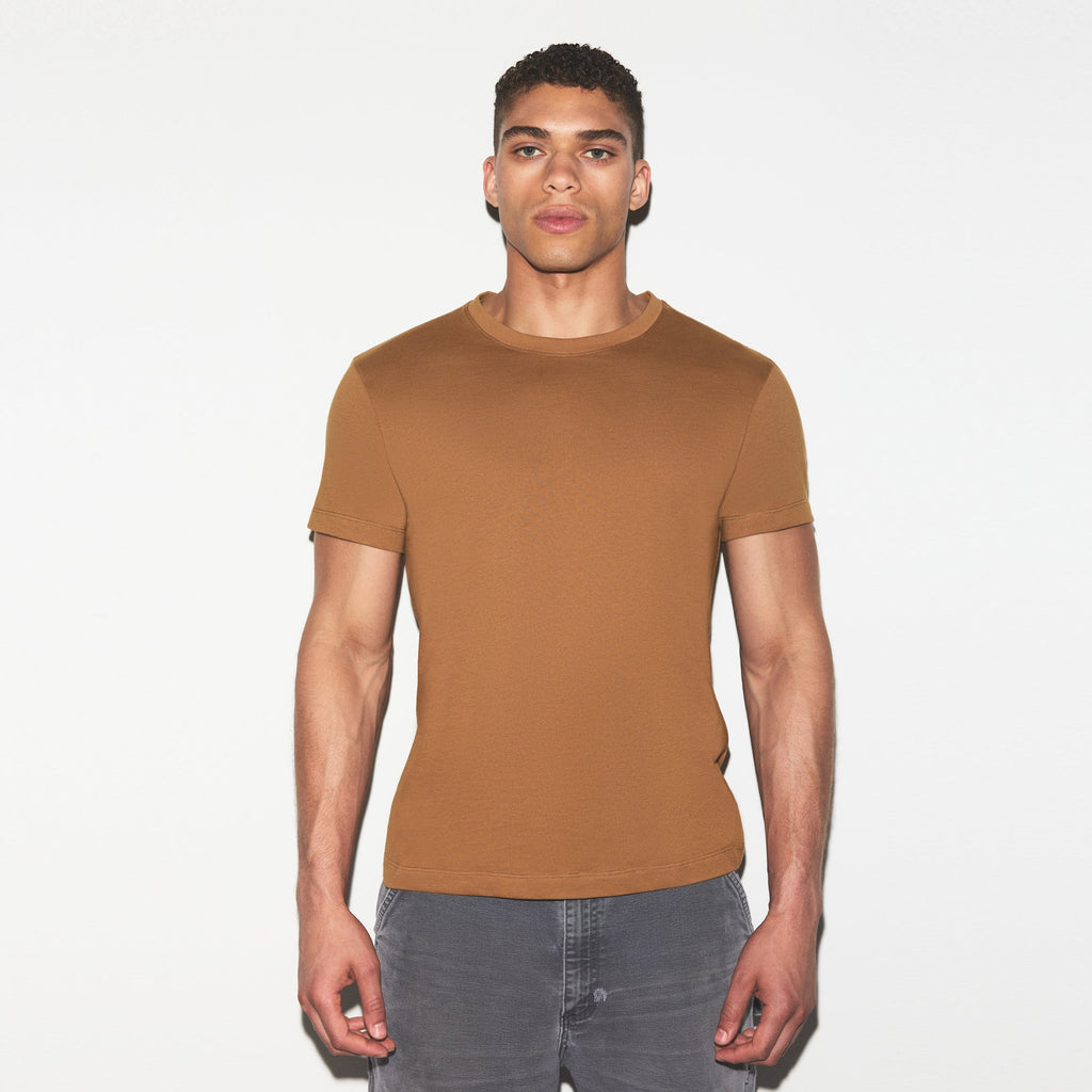 SKIMS COTTON MENS CLASSIC T-SHIRT | RUSSET