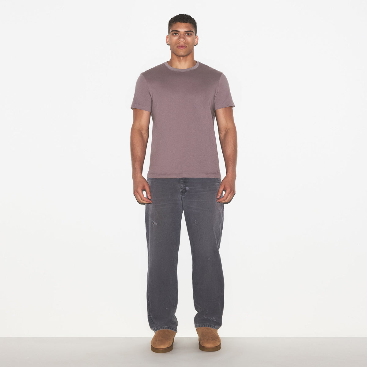 SKIMS COTTON MENS CLASSIC T-SHIRT | ZINC