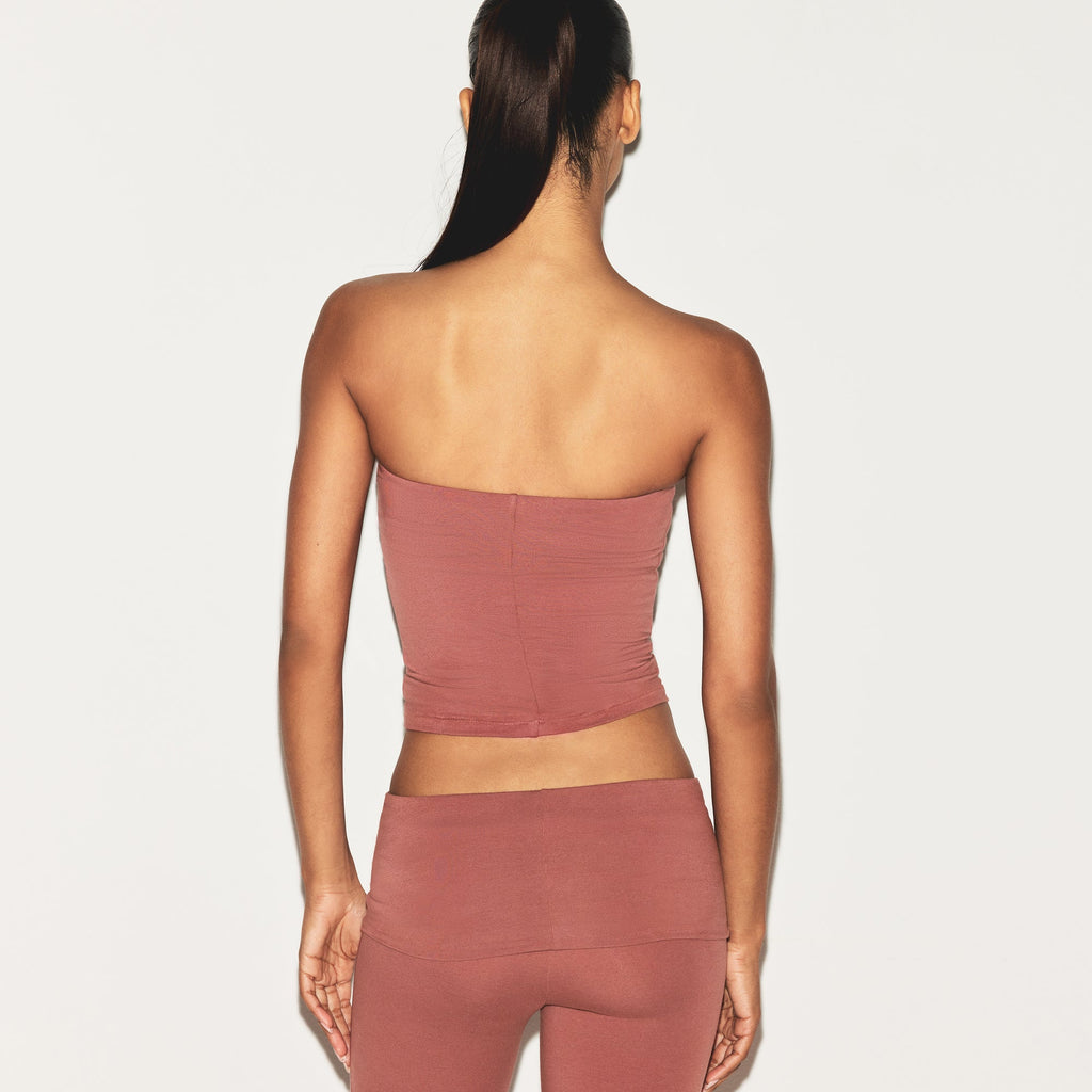 COTTON JERSEY TUBE TOP | REDWOOD